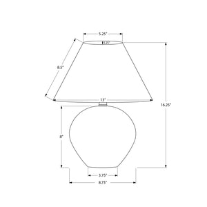 I 9631 - Luminaire, 16"H, Lampe De Table, Abat-Jour Crème, Céramique Crème, Contemporain - Simple Boutique
