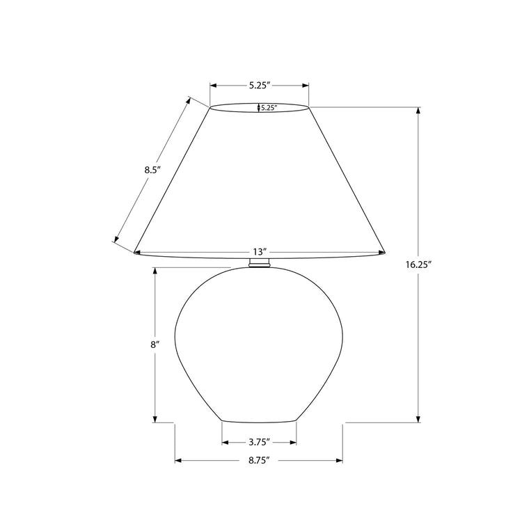 I 9631 - Luminaire, 16"H, Lampe De Table, Abat-Jour Crème, Céramique Crème, Contemporain - Simple Boutique