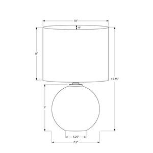I 9632 - Luminaire, 16"H, Lampe De Table, Abat-Jour Crème, Céramique Crème, Contemporain - Simple Boutique