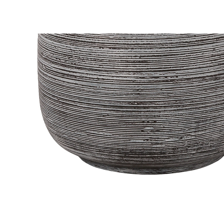 I 9633 - Luminaire, 19"H, Lampe De Table, Céramique Grise, Abat-jour Ivoire / Crème, Contemporain - Simple Boutique