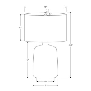 I 9635 - Luminaire, 24"H, Lampe De Table, Céramique Noire, Abat-jour Beige, Contemporain - Simple Boutique