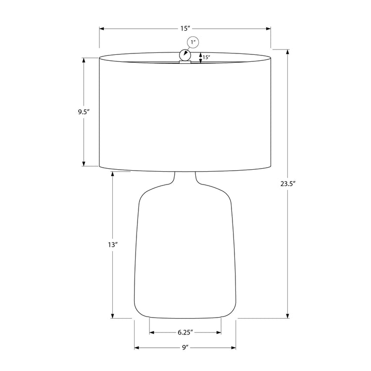 I 9635 - Luminaire, 24"H, Lampe De Table, Céramique Noire, Abat-jour Beige, Contemporain - Simple Boutique