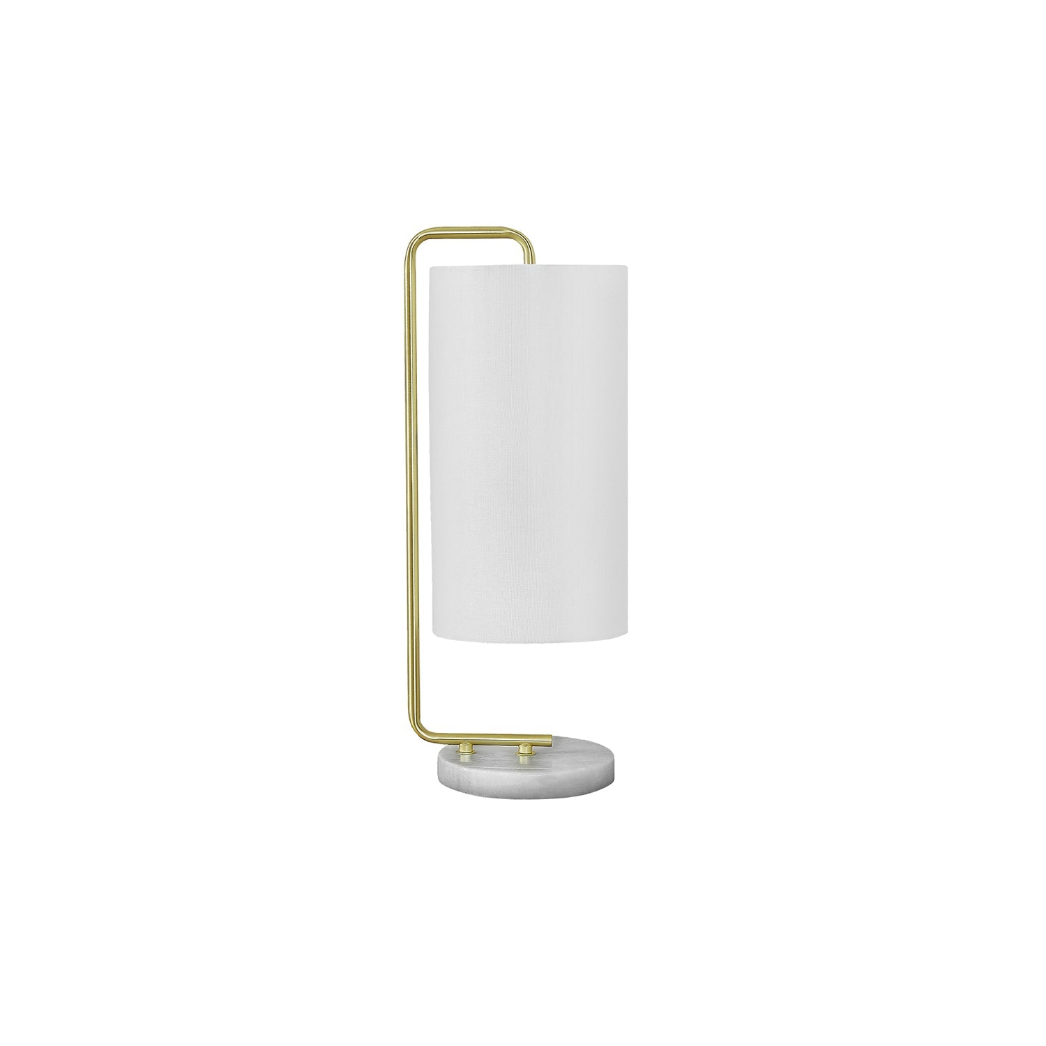 I 9636 - Luminaire, 20"H, Lampe De Table, Céramique Blanche, Abat-jour Ivoire / Crème, Contemporain - Simple Boutique
