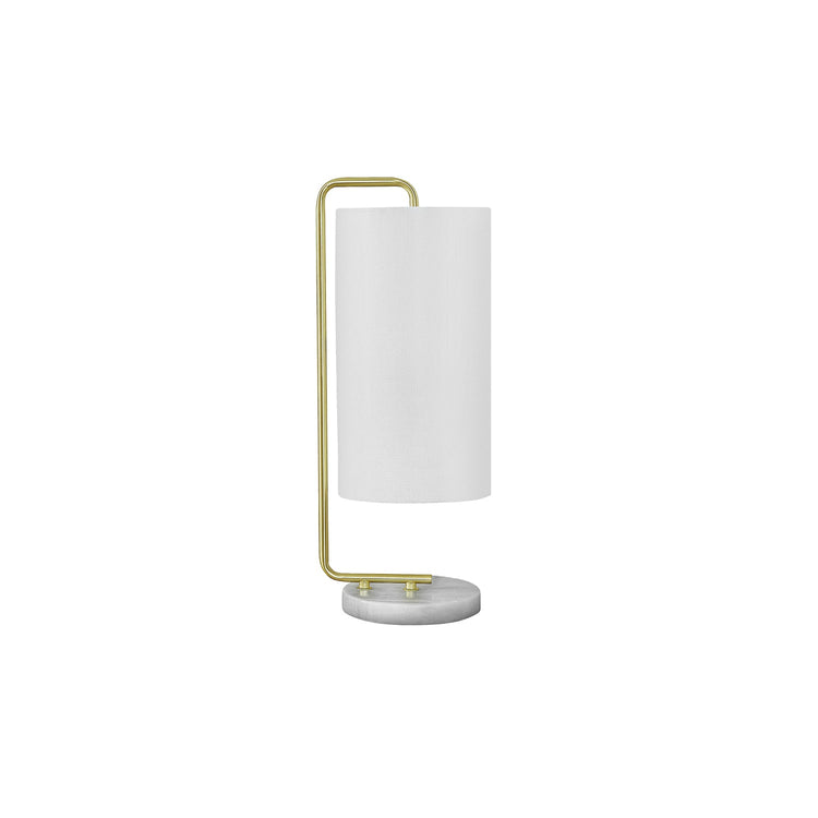 I 9636 - Luminaire, 20"H, Lampe De Table, Céramique Blanche, Abat-jour Ivoire / Crème, Contemporain - Simple Boutique