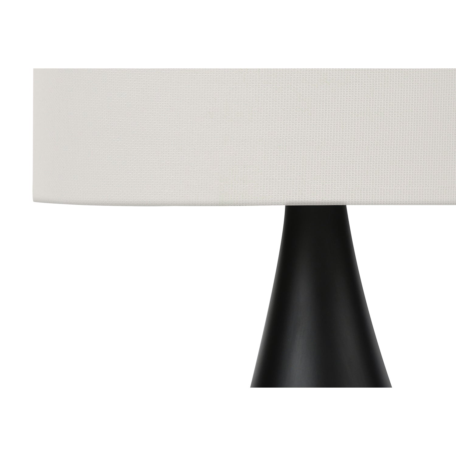 I 9639 - Luminaire, Ensemble De 2, 18"H, Lampe De Table, Métal Noir, Abat-jour Ivoire / Crème, Contemporain - Simple Boutique