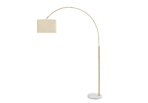I 9640 - Luminaire, 79''H, Lampadaire, Métal En Laiton, Abat-jour Beige, Contemporain - Simple Boutique