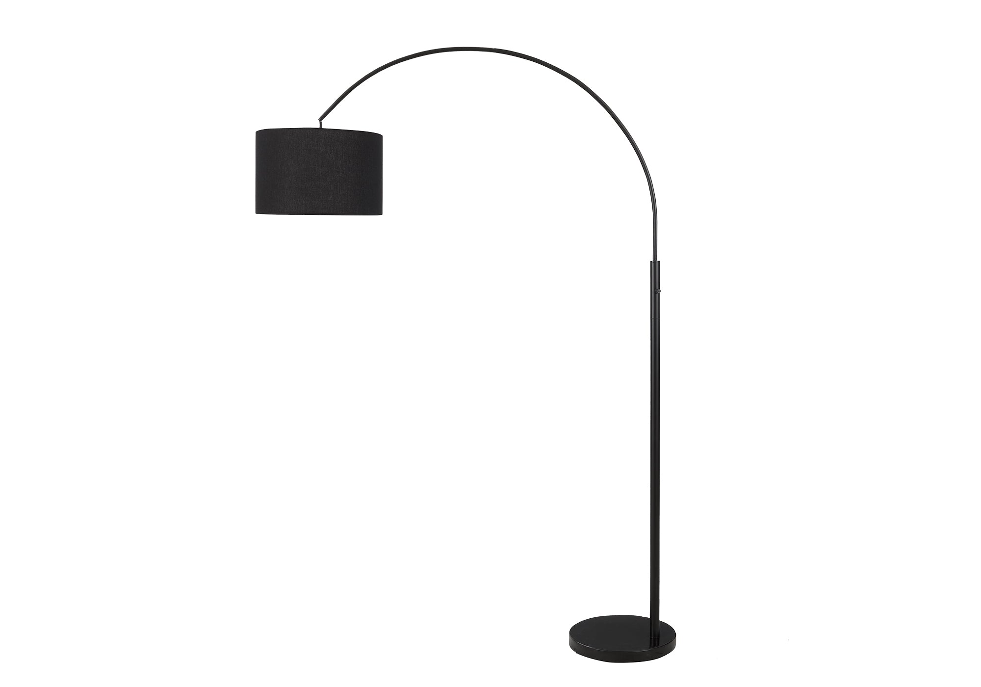 I 9641 - Luminaire, 81''H, Lampadaire, Métal Noir, Abat-jour Noir, Contemporain - Simple Boutique