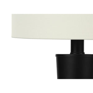 I 9643 - Luminaire, Ensemble De 2, 24"H, Lampe De Table, Métal Noir, Abat-jour Ivoire / Crème, Contemporain - Simple Boutique
