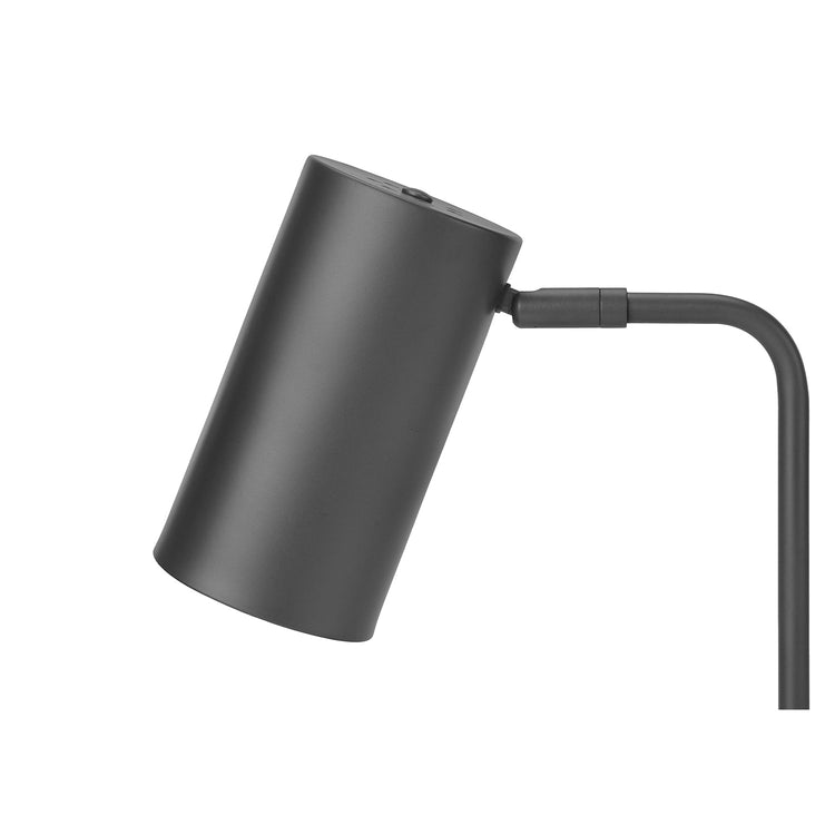 I 9645 - Luminaire, 18"H, Lampe De Table, Port Usb Inclus, Métal Gris, Abat-jour Gris, Moderne - Simple Boutique
