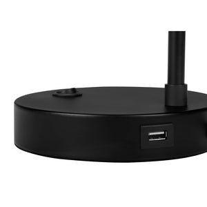 I 9646 - Luminaire, 19"H, Lampe De Table, Port Usb Inclus, Métal Noir, Abat-jour Ivoire / Crème, Moderne - Simple Boutique