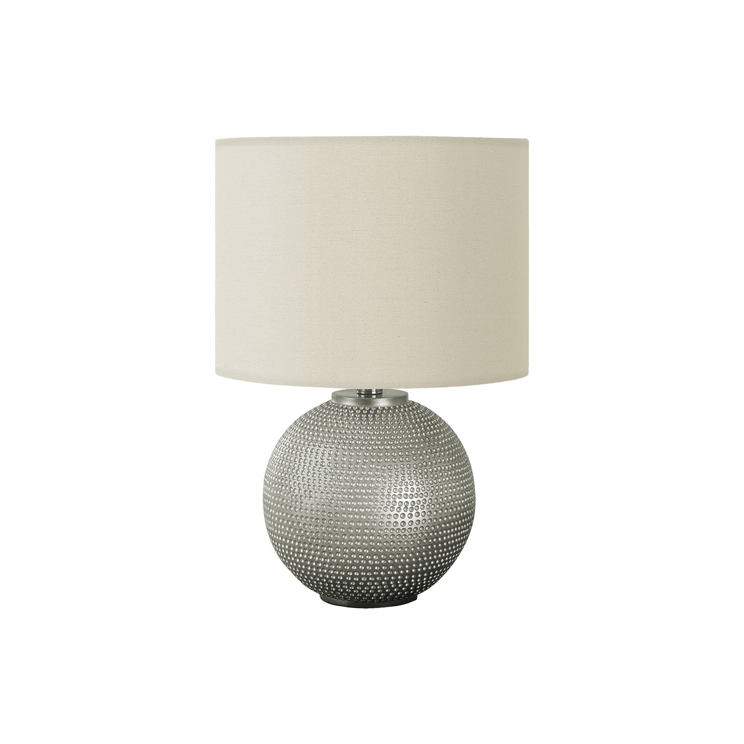 I 9653 - Luminaire, 19"H, Lampe De Table, Résine Grise, Abat-jour Ivoire / Crème, Moderne - Simple Boutique