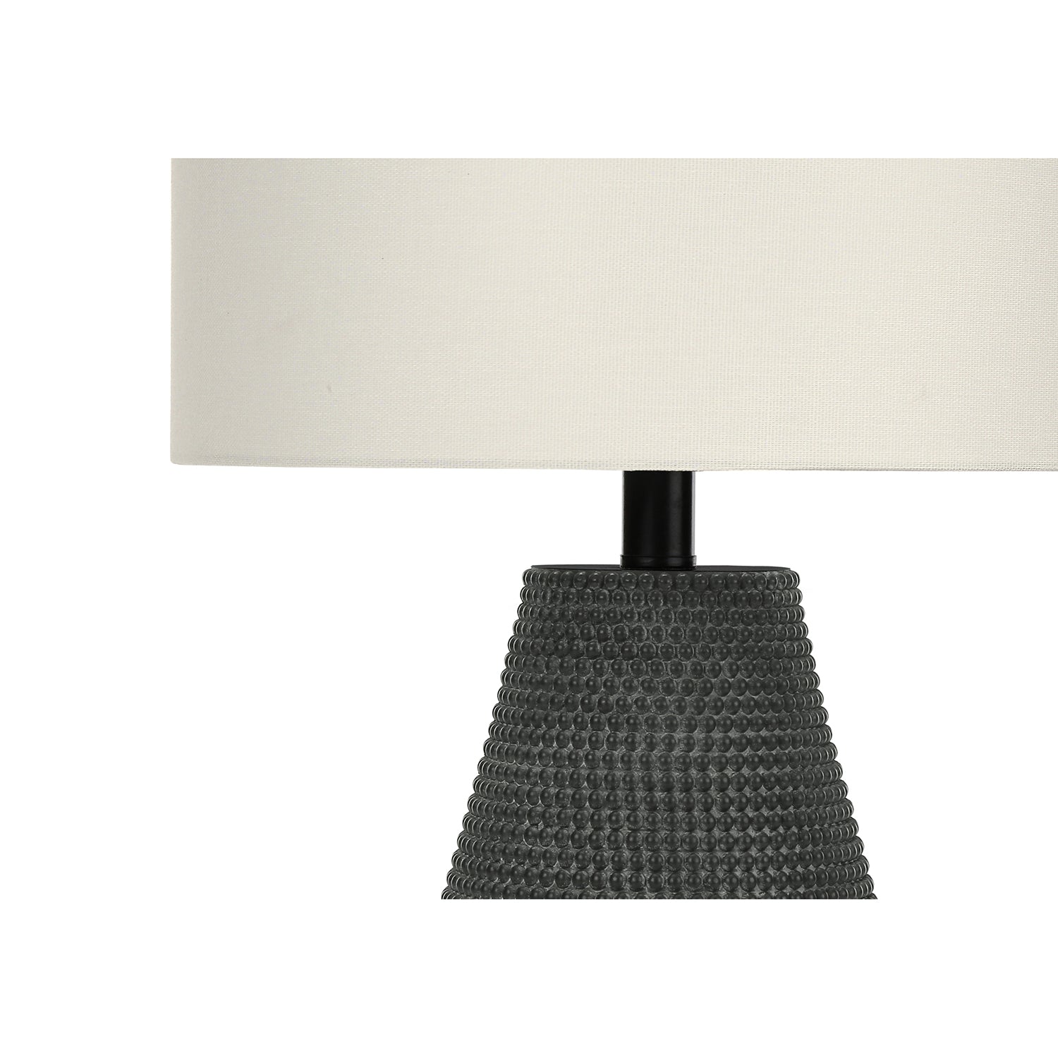 I 9655 - Luminaire, 24"H, Lampe De Table, Résine Noire, Abat-jour Ivoire / Crème, Contemporain - Simple Boutique