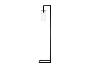 I 9656 - Luminaire, 68''H, Lampadaire, Métal Noir, Abat-jour En Verre, Contemporain - Simple Boutique