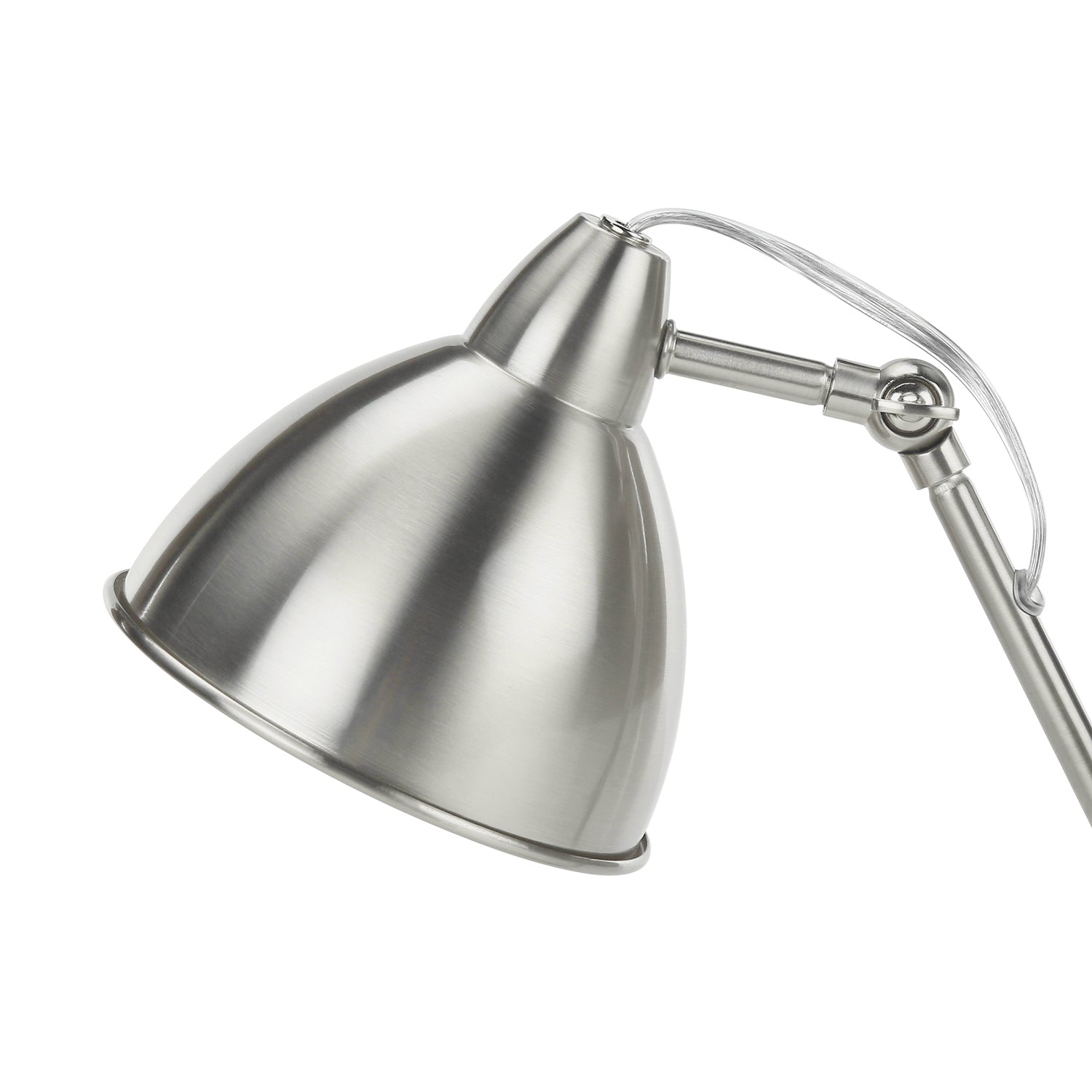 I 9659 - Luminaire, 17"H, Lampe De Table, Port Usb Inclus, Nickel, Abat-jour Nickel, Moderne - Simple Boutique