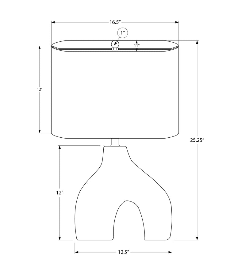 I 9660 - Luminaire, 25''H, Lampe De Table, Pots En Chrome, Abat-jour Ivoire / Crème, Contemporain, Moderne - Simple Boutique