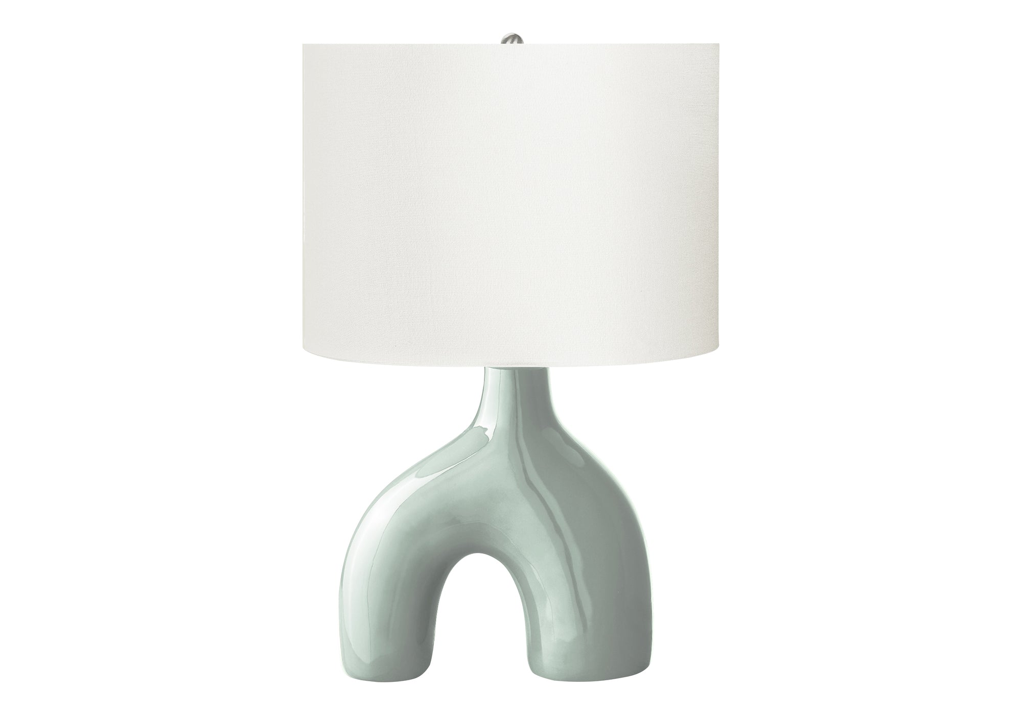I 9664 - Luminaire, 25''H, Lampe De Table, Céramique Verte, Abat-jour Ivoire / Crème, Contemporain, Moderne - Simple Boutique