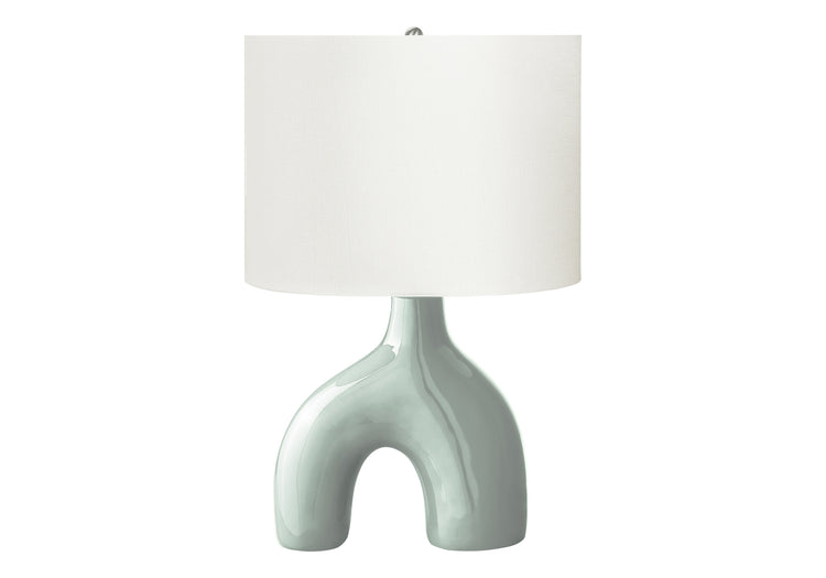 I 9664 - Luminaire, 25''H, Lampe De Table, Céramique Verte, Abat-jour Ivoire / Crème, Contemporain, Moderne - Simple Boutique