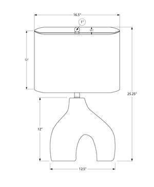 I 9664 - Luminaire, 25''H, Lampe De Table, Céramique Verte, Abat-jour Ivoire / Crème, Contemporain, Moderne - Simple Boutique