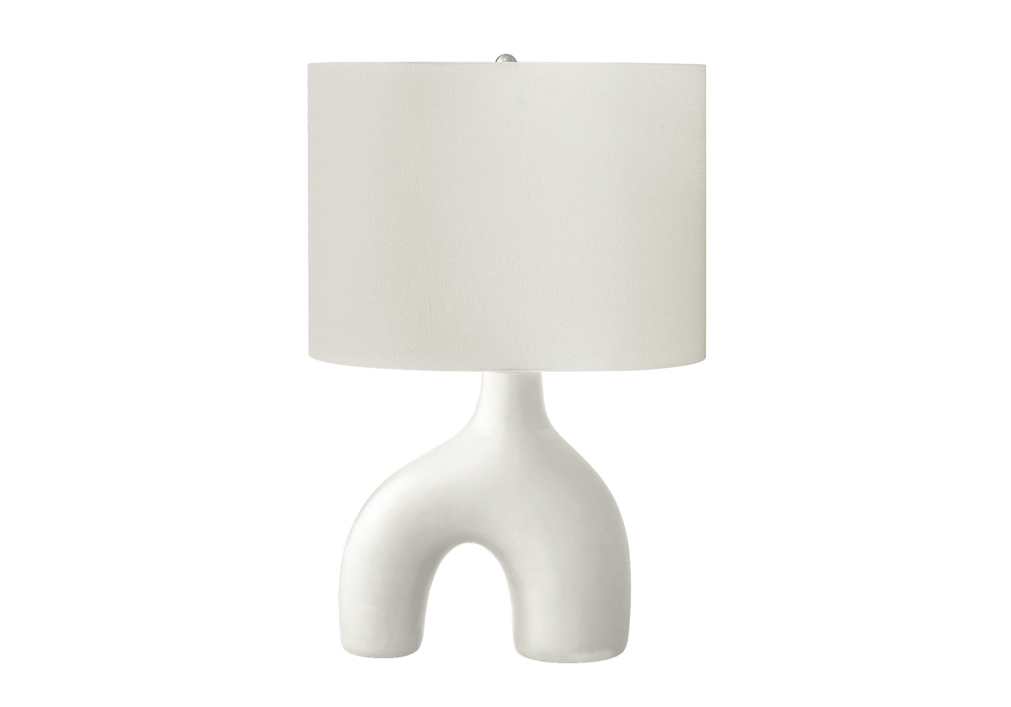 I 9665 - Luminaire, 25''H, Lampe De Table, Céramique Blanche, Abat-jour Ivoire / Crème, Contemporain, Moderne - Simple Boutique