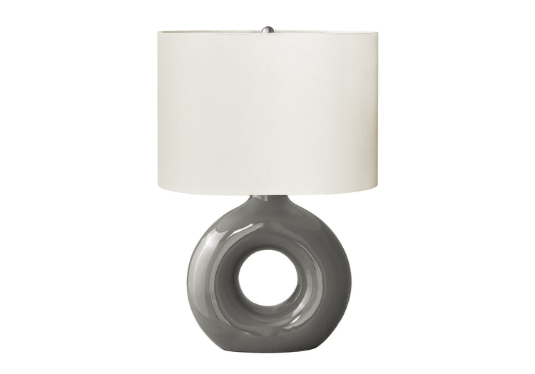 I 9667 - Luminaire, 24''H, Lampe De Table, Pots En Chrome, Abat-jour Ivoire / Crème, Contemporain - Simple Boutique
