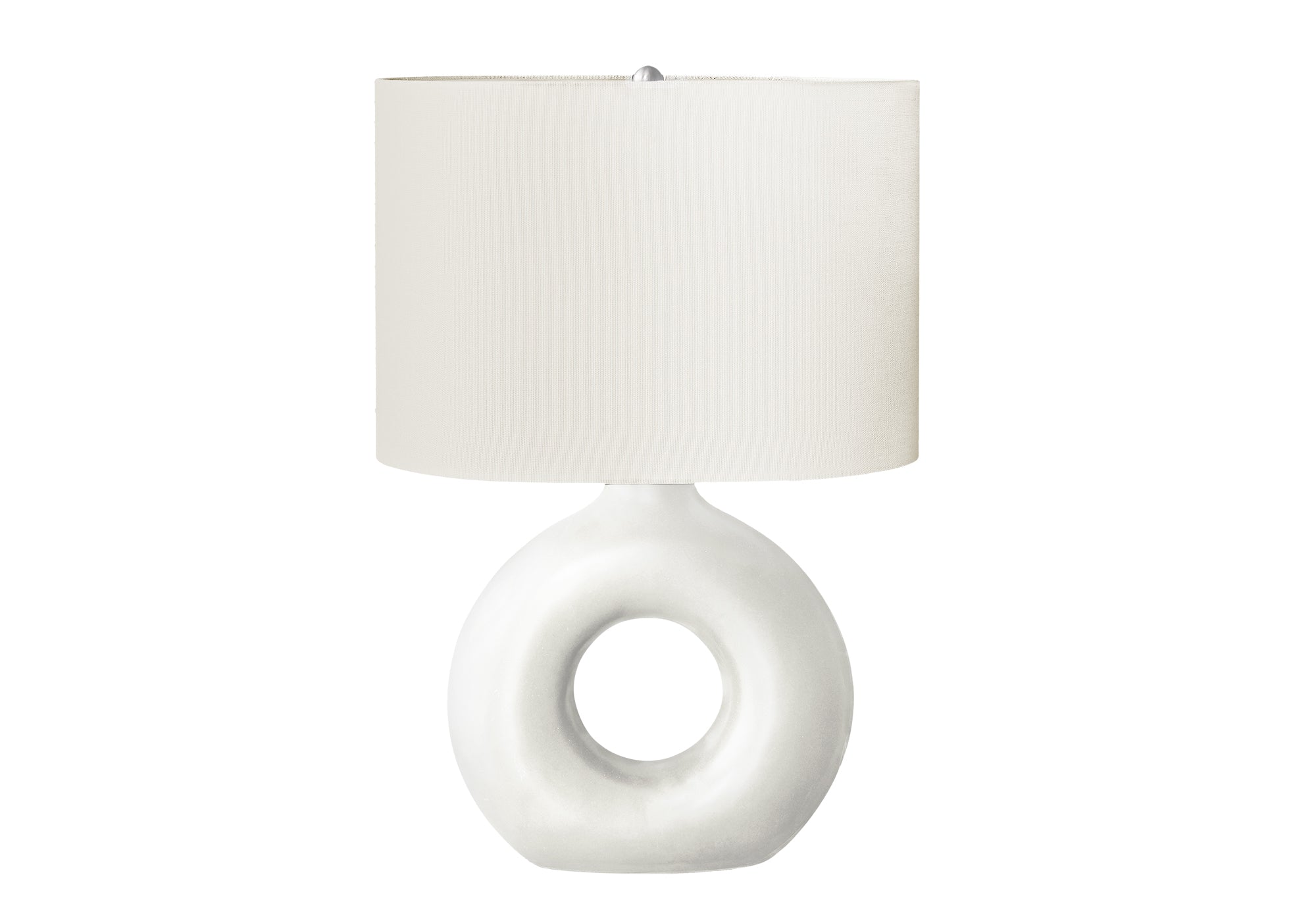 I 9672 - Luminaire, 24''H, Lampe De Table, Céramique Blanche, Abat-jour Ivoire / Crème, Contemporain, Moderne - Simple Boutique