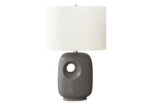 I 9674 - Luminaire, 26''H, Lampe De Table, Pots En Chrome, Abat-jour Ivoire / Crème, Contemporain - Simple Boutique