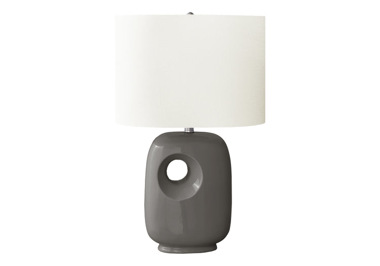 I 9674 - Luminaire, 26''H, Lampe De Table, Pots En Chrome, Abat-jour Ivoire / Crème, Contemporain - Simple Boutique