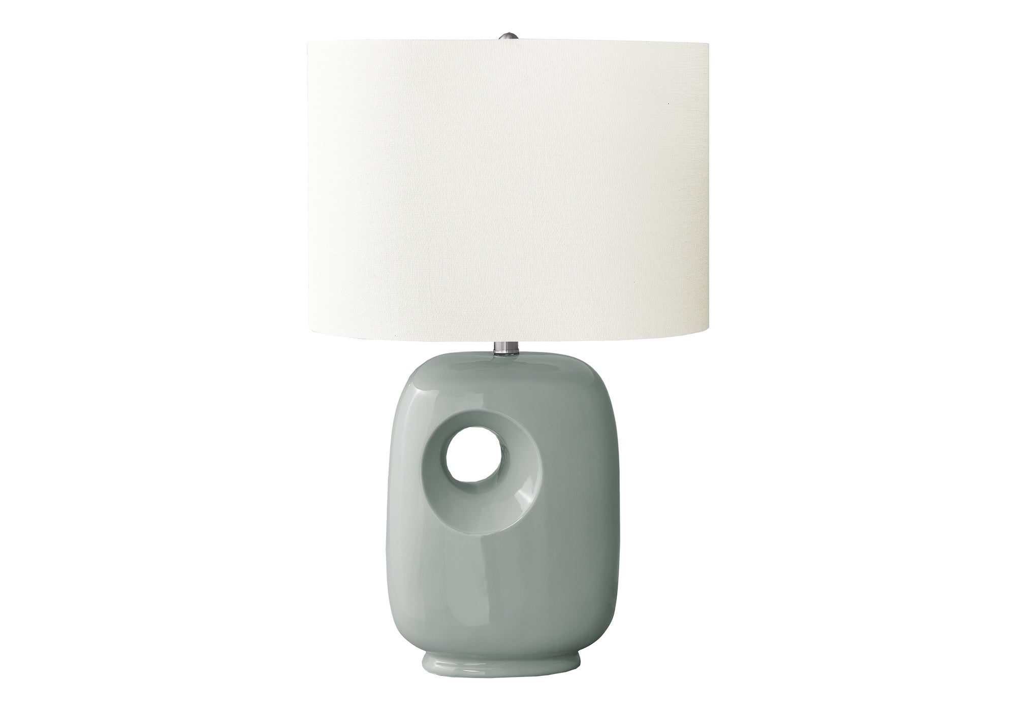I 9678 - Luminaire, 26''H, Lampe De Table, Céramique Verte, Abat-jour Ivoire / Crème, Contemporain, Moderne - Simple Boutique