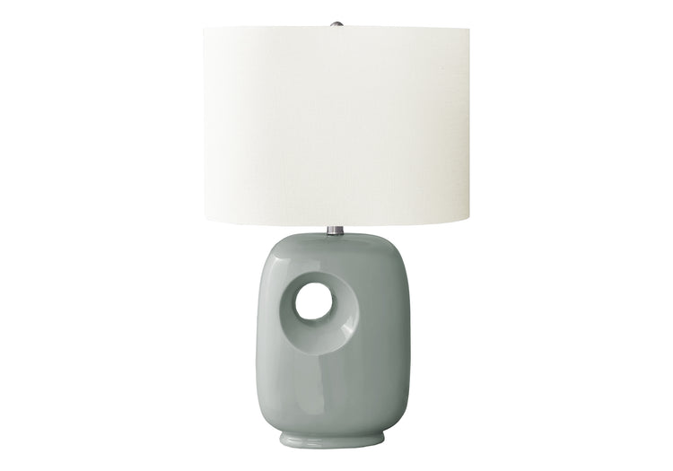 I 9678 - Luminaire, 26''H, Lampe De Table, Céramique Verte, Abat-jour Ivoire / Crème, Contemporain, Moderne - Simple Boutique