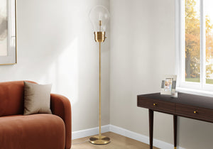 I 9682 - Luminaire, 71''H, Lampadaire, Métal En Laiton, Contemporain - Simple Boutique