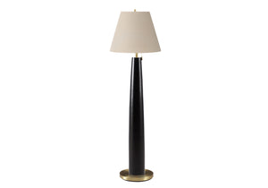 I 9683 - Luminaire, 62''H, Lampadaire, Métal Noir, Abat-jour Beige, Contemporain - Simple Boutique