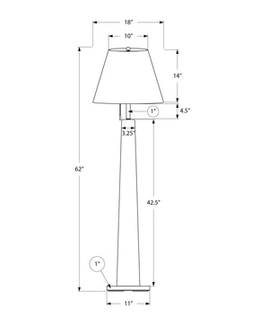 I 9683 - Luminaire, 62''H, Lampadaire, Métal Noir, Abat-jour Beige, Contemporain - Simple Boutique