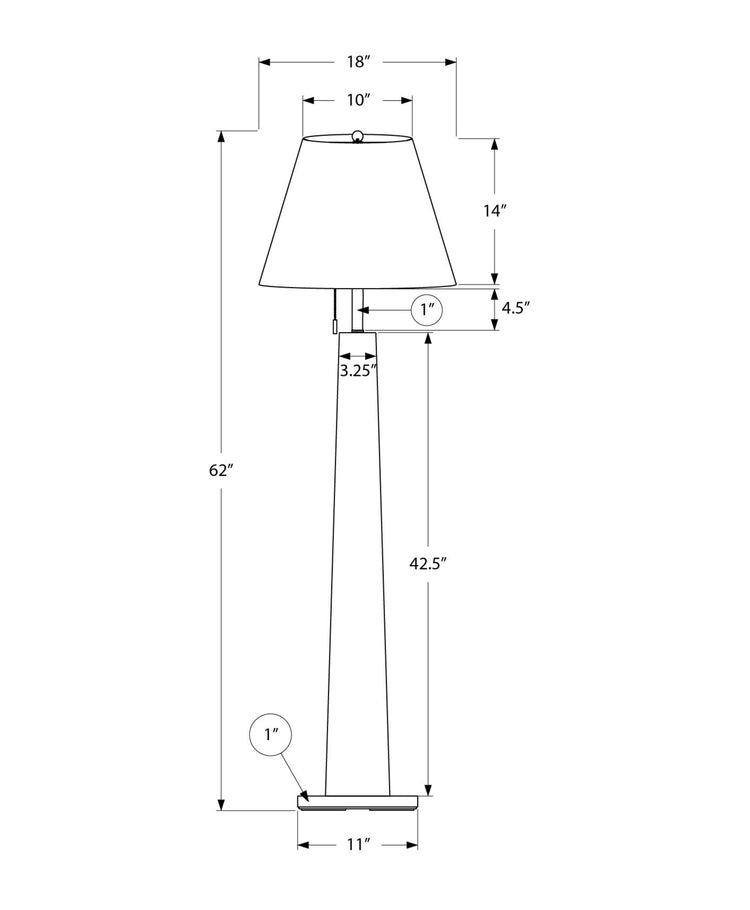 I 9683 - Luminaire, 62''H, Lampadaire, Métal Noir, Abat-jour Beige, Contemporain - Simple Boutique