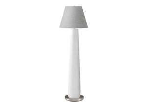 I 9684 - Luminaire, 61''H, Lampadaire, Résine Blanche, Abat-jour Gris, Contemporain - Simple Boutique