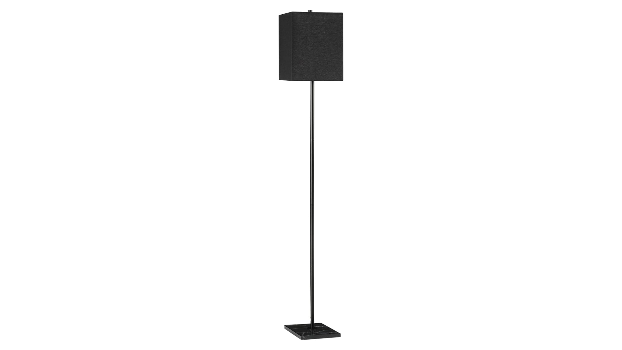 I 9685 - Luminaire, 62''H, Lampadaire, Métal Noir, Abat-jour Noir, Contemporain - Simple Boutique