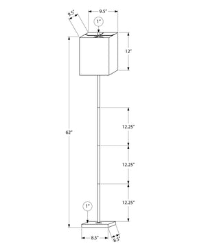 I 9685 - Luminaire, 62''H, Lampadaire, Métal Noir, Abat-jour Noir, Contemporain - Simple Boutique