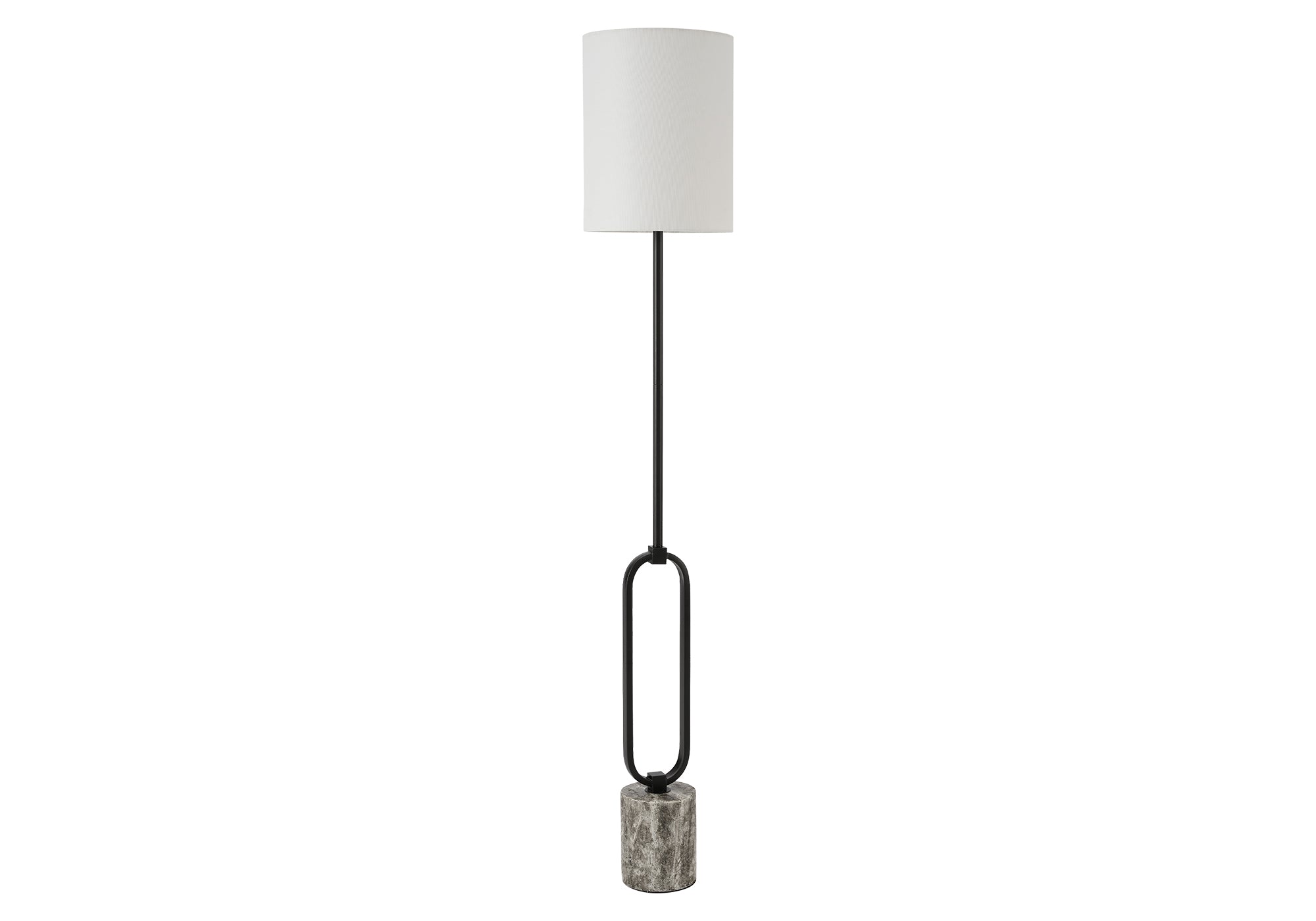 I 9686 - Luminaire, 64''H, Lampadaire, Métal Noir, Abat-jour Ivoire / Crème, Contemporain - Simple Boutique