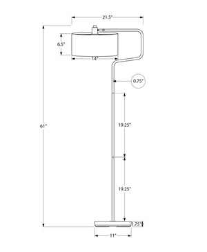 I 9690 - Luminaire, 61''H, Lampadaire, Métal Noir, Abat-jour Beige, Contemporain, Moderne - Simple Boutique