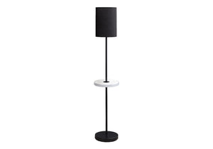 I 9691 - Luminaire, 62''H, Lampadaire, Port Usb Inclus, Métal Noir, Marbre Blanc, Contemporain, Moderne - Simple Boutique