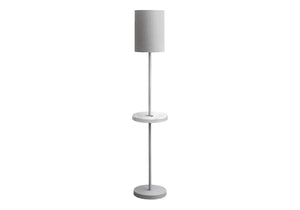 I 9692 - Luminaire, 62''H, Lampadaire, Port Usb Inclus, Métal Gris, Marbre Blanc, Contemporain, Moderne - Simple Boutique