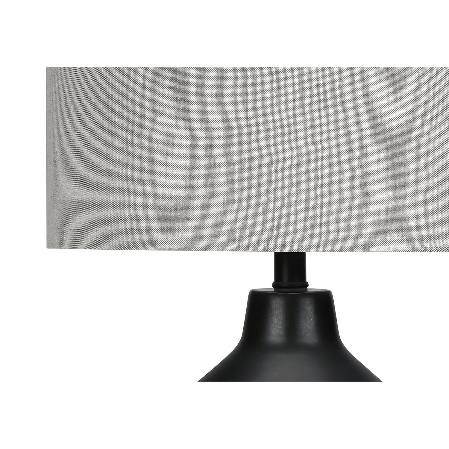 I 9701 - Luminaire, 24"H, Lampe De Table, Béton Noir, Abat-jour Gris, Contemporain - Simple Boutique