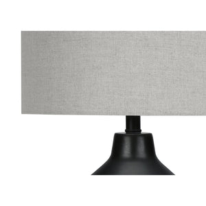 I 9701 - Luminaire, 24"H, Lampe De Table, Béton Noir, Abat-jour Gris, Contemporain - Simple Boutique
