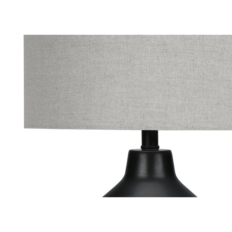 I 9701 - Luminaire, 24"H, Lampe De Table, Béton Noir, Abat-jour Gris, Contemporain - Simple Boutique