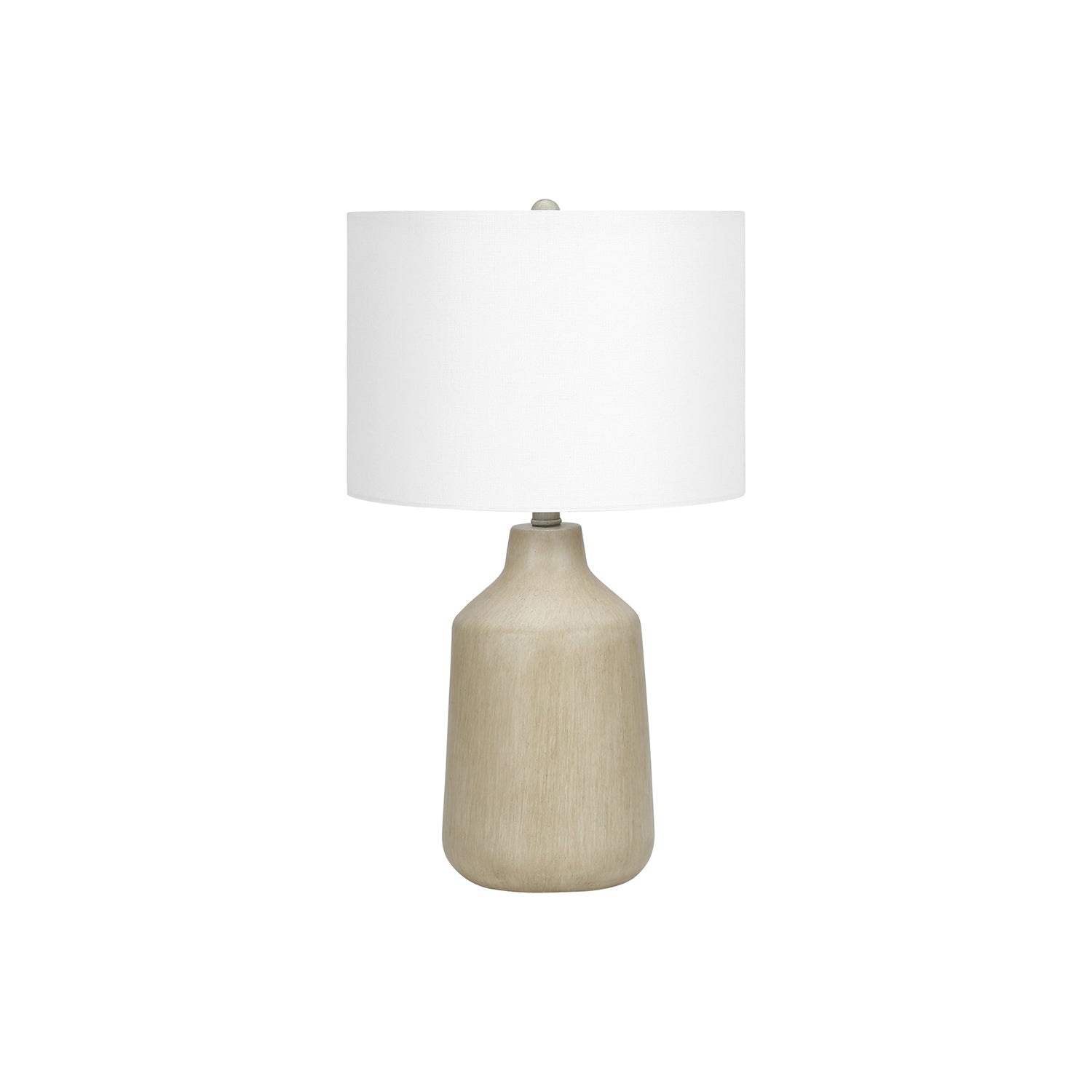 I 9702 - Luminaire, 24"H, Lampe De Table, Béton Beige, Abat-jour Ivoire / Crème, Contemporain - Simple Boutique