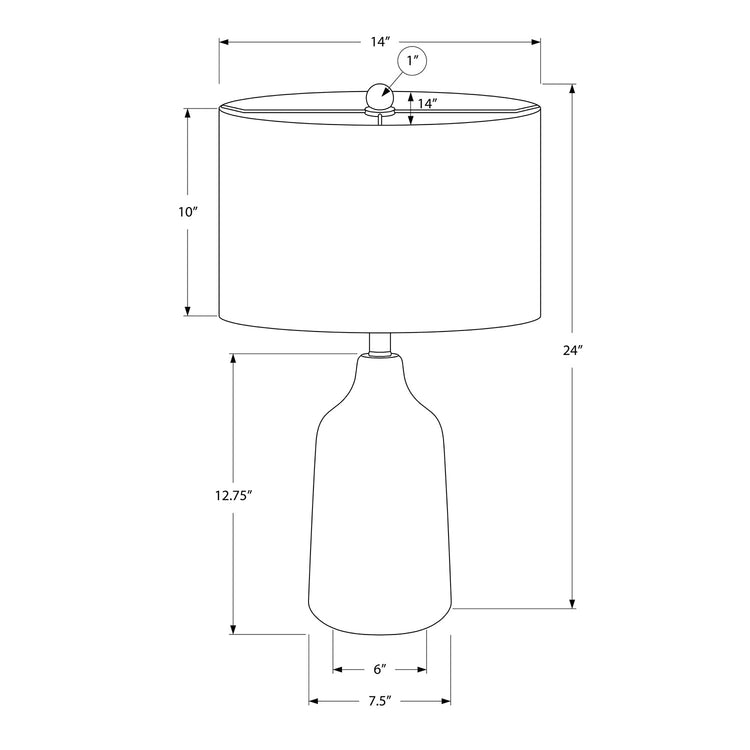 I 9702 - Luminaire, 24"H, Lampe De Table, Béton Beige, Abat-jour Ivoire / Crème, Contemporain - Simple Boutique