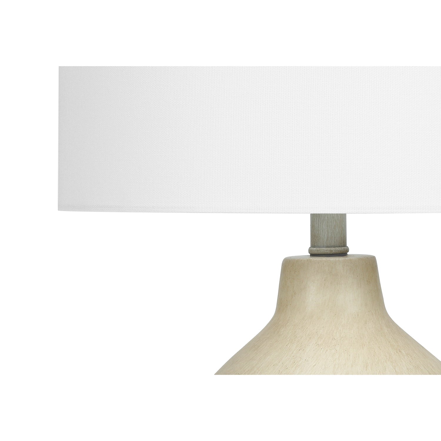 I 9702 - Luminaire, 24"H, Lampe De Table, Béton Beige, Abat-jour Ivoire / Crème, Contemporain - Simple Boutique