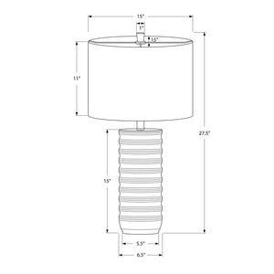 I 9706 - Luminaire, 28"H, Lampe De Table, Résine Créme, Abat-jour Ivoire / Crème, Transitionnel - Simple Boutique