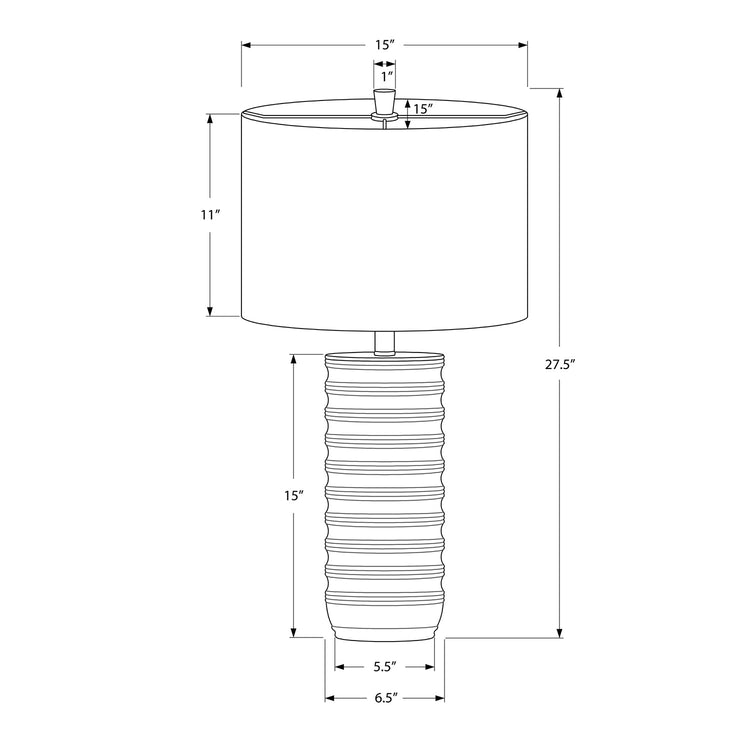 I 9706 - Luminaire, 28"H, Lampe De Table, Résine Créme, Abat-jour Ivoire / Crème, Transitionnel - Simple Boutique