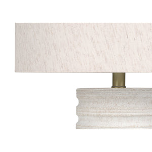 I 9706 - Luminaire, 28"H, Lampe De Table, Résine Créme, Abat-jour Ivoire / Crème, Transitionnel - Simple Boutique