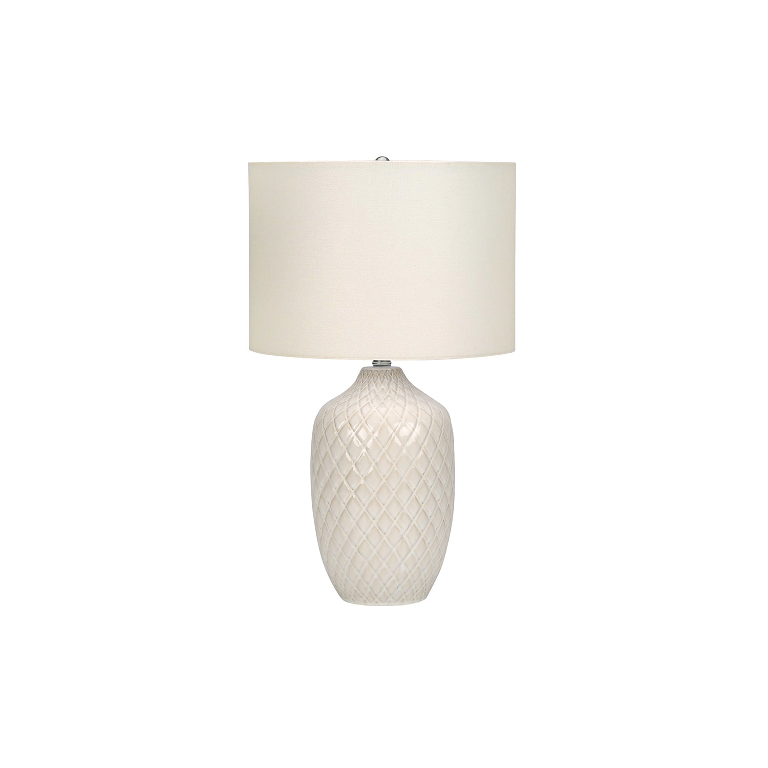 I 9707 - Luminaire, 25"H, Lampe De Table, Céramique Crème, Abat-jour Ivoire / Crème, Transitionnel - Simple Boutique